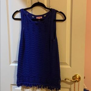 Lily Pulitzer royal blue knit tank top